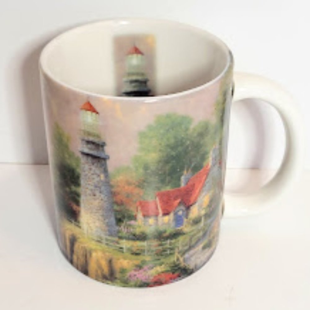 THOMAS KINKADE "THE LIGHT OF PEACE" AMCAL ART COFFEE MUG